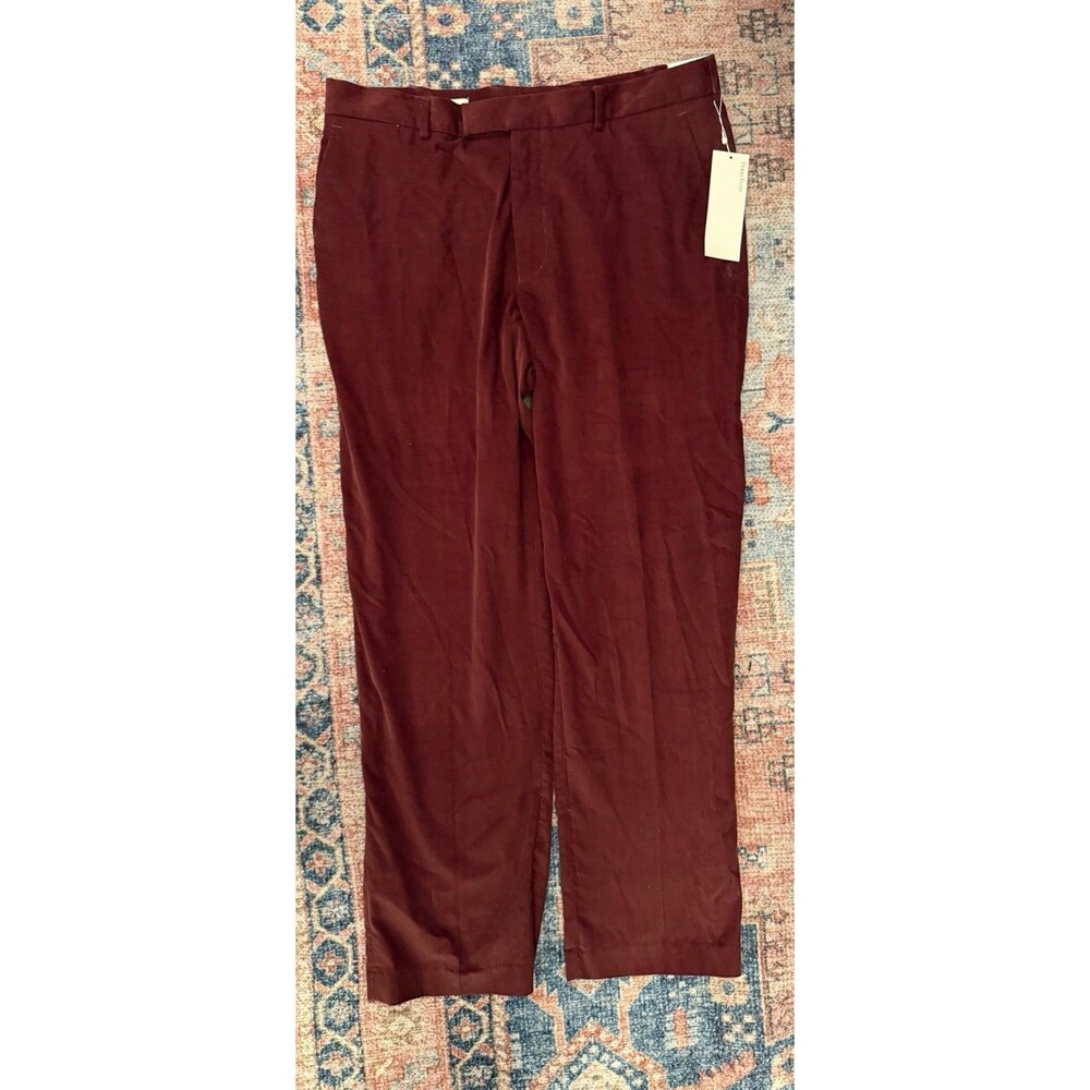 Perry Ellis Men's Corduroy Pants Size 36x32, Burgundy